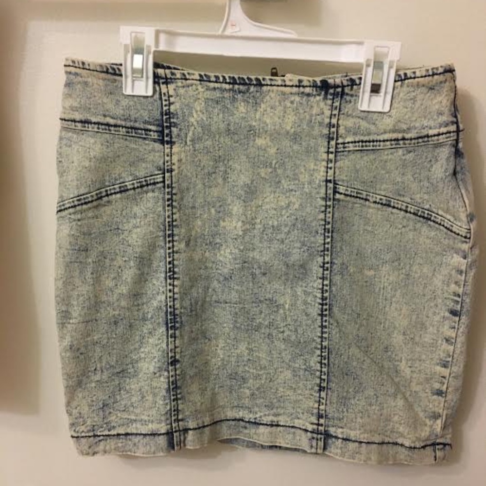 Faded jean skirt